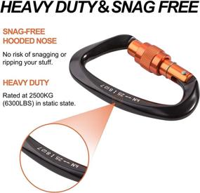 img 2 attached to 🔒 KEEPWAOO Heavy Duty Aluminum Carabiner Clip - 3 Inch, 25KN Strength - Ideal for Outdoor Activities