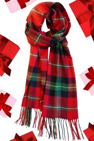 img 1 attached to 🧣 Stylish Scottish Cashmere Scarves: Trendy Multi-Color Christmas Men's Accessories