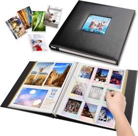 img 4 attached to 📸 Black Leather Self-Adhesive Photo Album with Magnetic Pages - Ideal Family Scrapbook for Christmas, Wedding, Birthday, Valentine’s Day Gifts - Holds 3X5, 4X6, 5X7, 6X8, 8X10 Photos