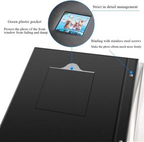 img 1 attached to 📸 Black Leather Self-Adhesive Photo Album with Magnetic Pages - Ideal Family Scrapbook for Christmas, Wedding, Birthday, Valentine’s Day Gifts - Holds 3X5, 4X6, 5X7, 6X8, 8X10 Photos