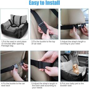 img 1 attached to 🐶 Convenient and Safe Dog Car Seat with Storage Pocket, Safety Leash, and Washable Cover - Ideal for Small Dogs