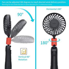 img 3 attached to 🔌 Portable Hanging Neck Fan with Power Display Panel - 2-in-1 USB Rechargeable Hands-Free Neckband Fans, Adjustable 3-Speed for Outdoor Travel