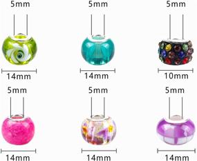 img 3 attached to 💎 120-Piece European Hole Beads Assortment: Rhinestone Spacer Charms for Jewelry Making