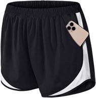 🏃 fulbelle women's running athletic shorts with double layer elastic waist and convenient pockets logo