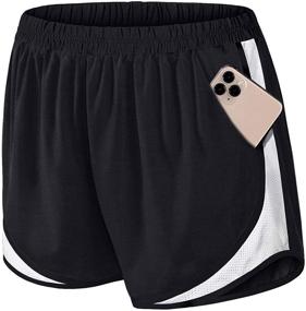 img 4 attached to 🏃 Fulbelle Women's Running Athletic Shorts with Double Layer Elastic Waist and Convenient Pockets