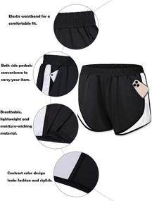 img 2 attached to 🏃 Fulbelle Women's Running Athletic Shorts with Double Layer Elastic Waist and Convenient Pockets