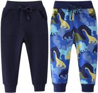 🦖 navy-black dinosaur sweatpants 2-piece set for boys - qin orianna clothing logo