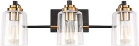 img 4 attached to 🛁 SOLFART Vintage 3-Head Bath Vanity Light: Stylish Glass Shade Fixture for Modern Bathroom Decor (Bulb Not Included)