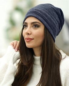 img 2 attached to Trendy Stylish Beanie: Premium Knit Fabric, Breathable & Elastic Skull Cap Hat