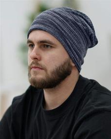 img 3 attached to Trendy Stylish Beanie: Premium Knit Fabric, Breathable & Elastic Skull Cap Hat