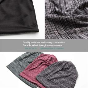 img 1 attached to Trendy Stylish Beanie: Premium Knit Fabric, Breathable & Elastic Skull Cap Hat