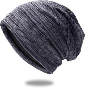 img 4 attached to Trendy Stylish Beanie: Premium Knit Fabric, Breathable & Elastic Skull Cap Hat