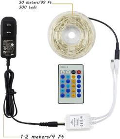 img 3 attached to ER CHEN Dimmable LED String Lights: 100Ft 300 🌟 LEDs for Festive Decor, Weddings & Parties - Remote Control Included