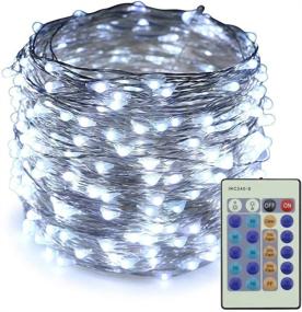 img 4 attached to ER CHEN Dimmable LED String Lights: 100Ft 300 🌟 LEDs for Festive Decor, Weddings & Parties - Remote Control Included