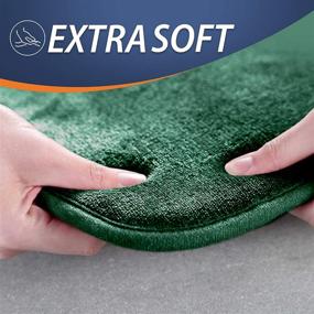 img 2 attached to 🛀 Walensee Extra Thick Memory Foam Bath Rug: 17x24 Hunter Green Velvet Bathroom Mat for Ultimate Comfort and Safety