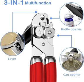 img 3 attached to Stainless Openers Handheld Kitchen Cans Red