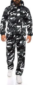 img 4 attached to 🔥 COOFANDY Men's Camo Sweatsuits: 2 Piece Hoodie Tracksuit Sets for Casual Comfy Jogging