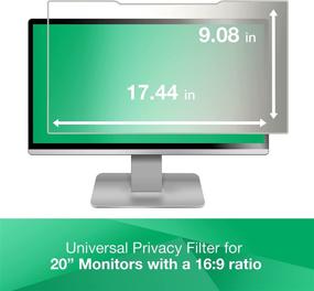 img 2 attached to 🖥️ 3M AG200W9B Privacy Filter for 20-inch Widescreen Monitor - Anti-Glare & Clear