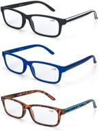 👓 lanlang 3-pack blue light blocking glasses for men - anti-eyestrain reading glasses with anti-blue light technology (3 colors: l-l003) logo