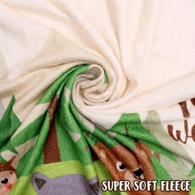 img 2 attached to 🌿 Woodland Animals Monthly Growth Tracker: Soft Plush Fleece Blanket for Newborn Baby Boy/Girl, Nursery Bedding, Photography Background, Felt Frame Props