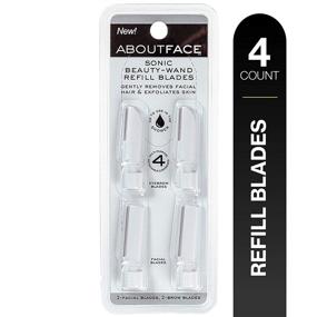 img 4 attached to Sonic Refill Blades for Exfoliating - About Face Beauty Wand, 4 Pack - Includes 2 Facial Blades & 2 Brow Blades