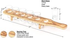 img 1 attached to Don Paragone Rustic Wooden Shot Glass Serving Tray and Set of 6 Shots – Perfect Holder for Drinking, Serving, Display, and Storage – Ideal for Restaurants, Bars, Parties, and Family Gatherings – Rustic Burnt Finish