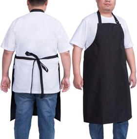 img 3 attached to 🍽️ ALIPOBO Waterproof Apron for Men and Women, Durable Heavy Duty Extra Long Adjustable Bib Apron for Kitchen Cooking, Dish Washing, Butcher, Dog Grooming, Lab Work - Black