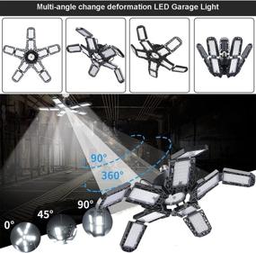 img 2 attached to 💡 200W Deformable LED Garage Ceiling Lights - Super Bright 4 Pack for Attic Workshop Warehouse Barn