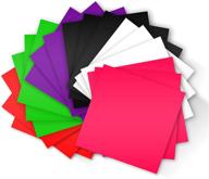 🎨 18 pack 12'' x 12'' permanent self adhesive vinyl sheets - 6 assorted colors for craft cutters, printers, and stickers logo