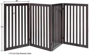 img 1 attached to 🚪 Freestanding Dog Gate with Support Feet | Foldable Wooden Puppy Safety Fence for Doorways, Stairs | Indoor Pet Barrier by beeNbarks | Espresso