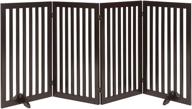 🚪 freestanding dog gate with support feet | foldable wooden puppy safety fence for doorways, stairs | indoor pet barrier by beenbarks | espresso логотип