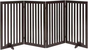 img 4 attached to 🚪 Freestanding Dog Gate with Support Feet | Foldable Wooden Puppy Safety Fence for Doorways, Stairs | Indoor Pet Barrier by beeNbarks | Espresso