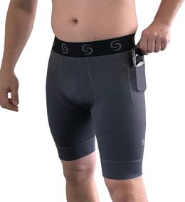 img 4 attached to Sport Compression Workout Shorts Pockets Sports & Fitness for Other Sports