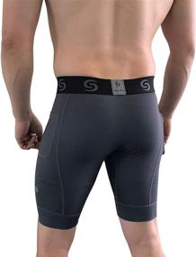 img 2 attached to Sport Compression Workout Shorts Pockets Sports & Fitness for Other Sports