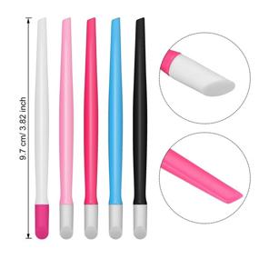 img 3 attached to 50 Rubber Nail Cuticle Pusher Tools with Plastic Handle for Men and Women, Ideal for Christmas and Valentine's Day Gifting - Mixed Colors