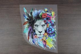 img 1 attached to Lion Watercolor Patch Iron On: AOT Animal Heat Transfer Sticker for Clothing Decor, Applique Washable Vinyl