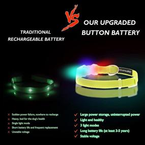 img 3 attached to LED Dog Collar - Available in 3 Colors, 3 Sizes, and 3 Blinking Modes - 100% Water Resistant - Glowing Pet Dog Collar for Night Safety - Fashion Light-Up Collar - Adjustable S/M/L Sizes - Durable Nylon Material