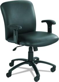 img 1 attached to Safco Products Uber Big and Tall Mid Back Chair 3491BV, Black Vinyl, 500 lb Capacity for Round-the-Clock Use (Optional Arms Available)