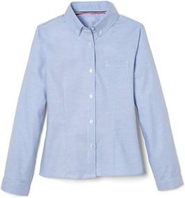 img 4 attached to 👚 Fashionable French Toast Sleeve Button Oxford Tops, Tees & Blouses for Girls