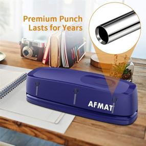 img 1 attached to 🔵 AFMAT Electric 3 Hole Punch, Heavy Duty Paper Puncher, 20-Sheet Capacity, AC/Battery Operated, Effortless Punching, Long Lasting for Office, School, Studio - Blue