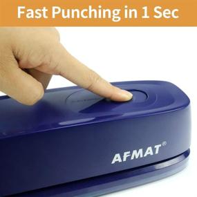 img 3 attached to 🔵 AFMAT Electric 3 Hole Punch, Heavy Duty Paper Puncher, 20-Sheet Capacity, AC/Battery Operated, Effortless Punching, Long Lasting for Office, School, Studio - Blue