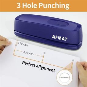img 2 attached to 🔵 AFMAT Electric 3 Hole Punch, Heavy Duty Paper Puncher, 20-Sheet Capacity, AC/Battery Operated, Effortless Punching, Long Lasting for Office, School, Studio - Blue