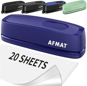 img 4 attached to 🔵 AFMAT Electric 3 Hole Punch, Heavy Duty Paper Puncher, 20-Sheet Capacity, AC/Battery Operated, Effortless Punching, Long Lasting for Office, School, Studio - Blue