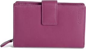 img 3 attached to 👛 SADDLER Women's RFID Protected Leather Bifold Wallet with Zippered Coin Purse - Large Clutch for ID, Coins, Notes, Debit & Travel Cards - Gift Boxed - Magenta