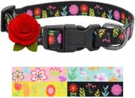 🌸 soft and comfortable floral dog collar with adjustable size and removable flower for small to medium dogs логотип