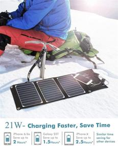 img 3 attached to 🔋 WISSBLUE Solar Panel Charger 21W 60W: Fast, Dual USB 2.4A 4.2A Portable Charger for Travel, Camping, Emergency Backup - Compatible with iPhone, iPad, Samsung, Kindle, and More
