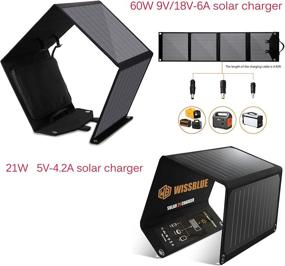 img 2 attached to 🔋 WISSBLUE Solar Panel Charger 21W 60W: Fast, Dual USB 2.4A 4.2A Portable Charger for Travel, Camping, Emergency Backup - Compatible with iPhone, iPad, Samsung, Kindle, and More