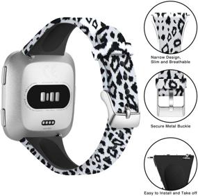 img 1 attached to Fadeless Floral Replacement Bands for Fitbit Versa: Compatible with Versa, Versa 2, Versa Lite Edition 🌸 & Versa SE - Slim Silicone Straps for Men and Women - Small and Large Sizes Available