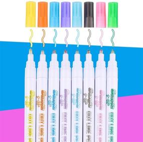 img 3 attached to 🖌️ Dyvicl Self-Outline Metallic Markers - Double Line Outline Pens, Glitter Writing Drawing Pens with 8 Colors for Christmas Card Writing, Birthday Greeting, Scrapbooking, DIY Art Crafts