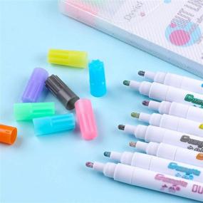 img 2 attached to 🖌️ Dyvicl Self-Outline Metallic Markers - Double Line Outline Pens, Glitter Writing Drawing Pens with 8 Colors for Christmas Card Writing, Birthday Greeting, Scrapbooking, DIY Art Crafts